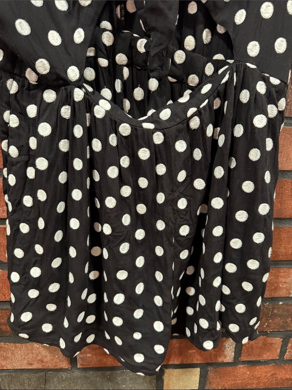mara hoffman Polka Dot Tie-Front Black romper - Picture 3 of 8